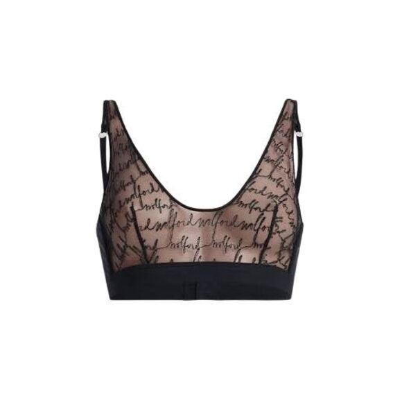 NWT Wolford Obsessed Skin Black Bra Sheer Mesh Top S Small - Picture 5 of 13